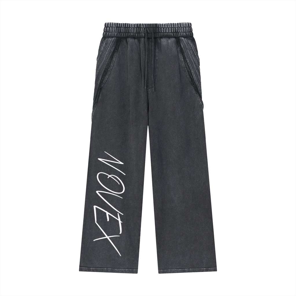 Snow Washed Tape Raw Edge Sweatpants