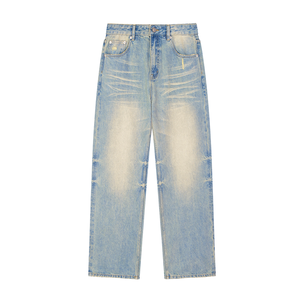 Novex Sun Fade Raw Hem Denim Jeans
