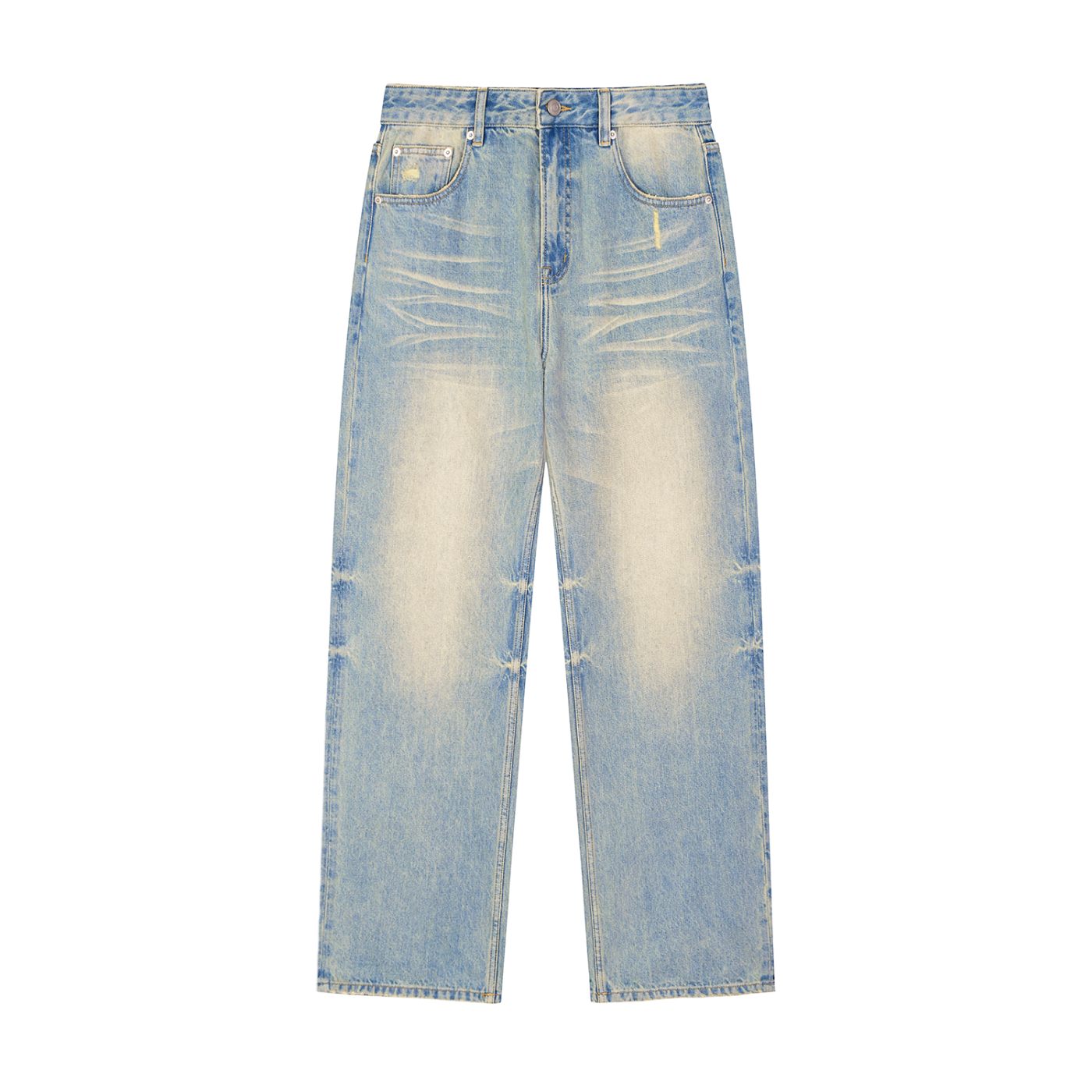 Novex Sun Fade Raw Hem Denim Jeans